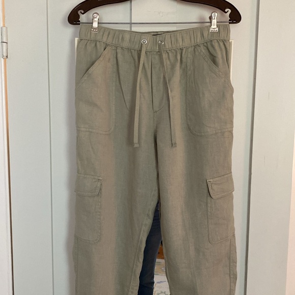Nicole Miller linen pants, pale green - Picture 4 of 7